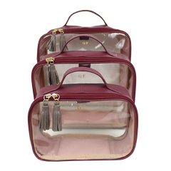 Kit Necessaire Crystal com 3 em Couro e Vinil Personalizado
