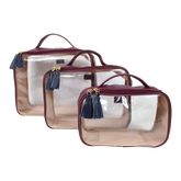 Kit Necessaire Crystal com 3 em Couro e Vinil Personalizado