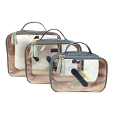 Kit Necessaire Crystal com 3 Little Plane em Couro Personalizada