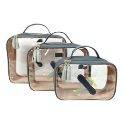 Kit Necessaire Crystal com 3 Little Plane em Couro Personalizada