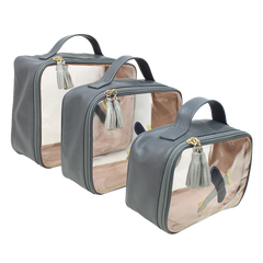 Kit Necessaire Crystal com 3 Little Plane em Couro Personalizada