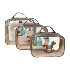 Kit Necessaire Crystal com 3 Little Horse em Couro Personalizada