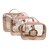 Kit Necessaire Crystal com 3 Leoa em Couro Personalizada