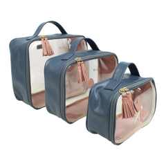 Kit Necessaire Crystal com 3 Libélula em Couro Personalizada