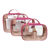 Kit Necessaire Crystal com 3 Nossa Senhora em Couro Personalizada