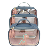 Kit Necessaire Crystal com 3 Little Dino em Couro Personalizada