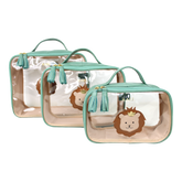 Kit Necessaire Crystal com 3 Rei Leão em Couro Personalizada