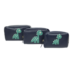 Kit Necessaire Little Dino em Couro Personalizado