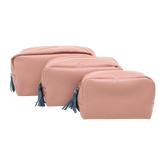 Kit Necessaire Julie com 3 em Couro Personalizada