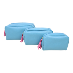 Kit Necessaire Julie com 3 em Couro Personalizada