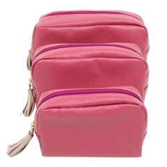 Kit Necessaire Julie com 3 em Couro Personalizada