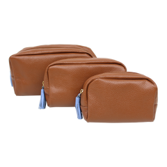 Kit Necessaire Julie com 3 em Couro Personalizada