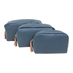 Kit Necessaire Julie com 3 em Couro Personalizada