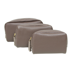 Kit Necessaire Julie com 3 em Couro Personalizada