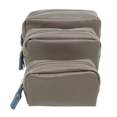 Kit Necessaire Julie com 3 em Couro Personalizada