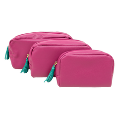 Kit Necessaire Julie com 3 em Couro Personalizada