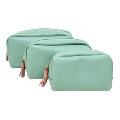 Kit Necessaire Julie com 3 em Couro Personalizada