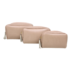 Kit Necessaire Julie com 3 em Couro Personalizada