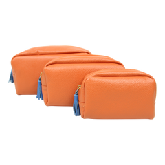 Kit Necessaire Julie com 3 em Couro Personalizada