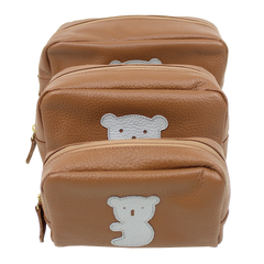 Kit Necessaire Little Koala Caramelo Liso Pronta Entrega