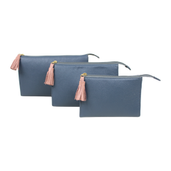 Kit Necessaire Louise Oceano com Algodão Doce Liso Pronta Entrega