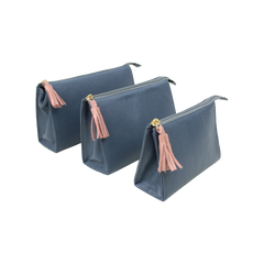 Kit Necessaire Louise Oceano com Algodão Doce Liso Pronta Entrega