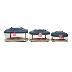 Kit Necessaire Aurora Crystal em Couro e Vinil Personalizado