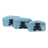Kit Necessaire Little Bear Aqua Liso com Marinho Liso Pronta Entrega