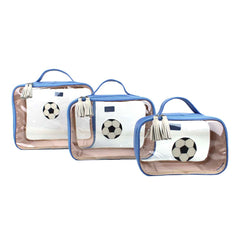 Kit Necessaire Crystal com 3 Balão Bola de Futebol em Couro Personalizada