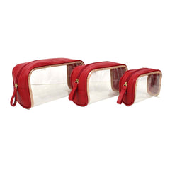 Kit Necessaire Betina Vermelho Liso Pronta Entrega