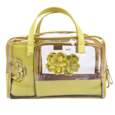 Kit Necessaire Vicky Camélia em Couro e Vinil Personalizado