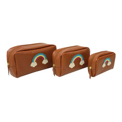 Kit Necessaire Arco Íris em Couro Personalizado
