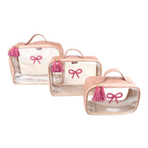 Kit Necessaire Crystal Laço Rococó Algodão Doce Liso com Chiclete Pronta Entrega