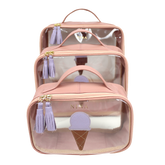 Kit Necessaire Crystal com 3 Gelato em Couro Personalizada