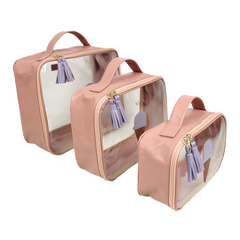 Kit Necessaire Crystal com 3 Gelato em Couro Personalizada