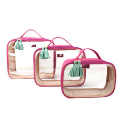 Kit Necessaire Crystal com 3 em Couro e Vinil Personalizado