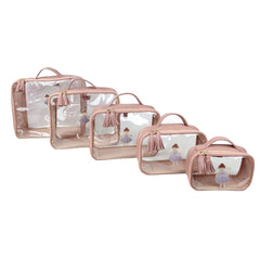Kit Necessaire Crystal com 5 Fadinha em Couro Personalizada