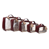 Kit Necessaire Crystal com 5 Burgundy Liso com Rose Liso Pronta Entrega