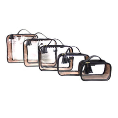 Kit Necessaire Crystal com 5 em Couro e Vinil Personalizado