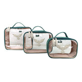 Kit Necessaire Crystal com 3 Divino Espírito Santo em Couro Personalizada