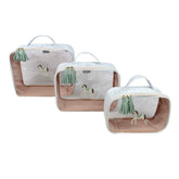 Kit Necessaire Crystal com 3 Cavalo Joca Estampa Listrado Pontilhado em Couro Personalizada