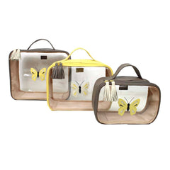 Kit Necessaire Crystal com 3 Borboleta em Couro Personalizada