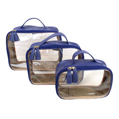 Kit Necessaire Crystal com 3 em Couro e Vinil Personalizado