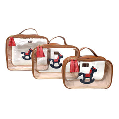 Kit Necessaire Crystal com 3 Little Horse em Couro Personalizada