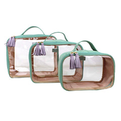 Kit Necessaire Crystal com 3 em Couro e Vinil Personalizado