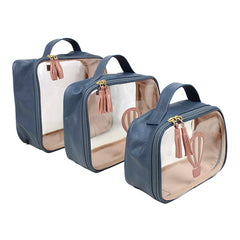 Kit Necessaire Crystal com 3 Little Ballon em Couro Personalizada