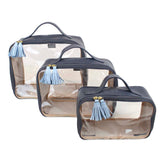 Kit Necessaire Crystal com 3 Oceano com Azul Bebé Pronta Entrega