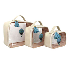 Kit Necessaire Crystal com 3 Balão Otto em Couro Personalizada