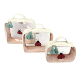 Kit Necessaire Crystal com 3 Joaninha em Couro