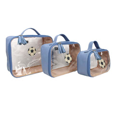 Kit Necessaire Crystal com 3 Balão Bola de Futebol em Couro Personalizada